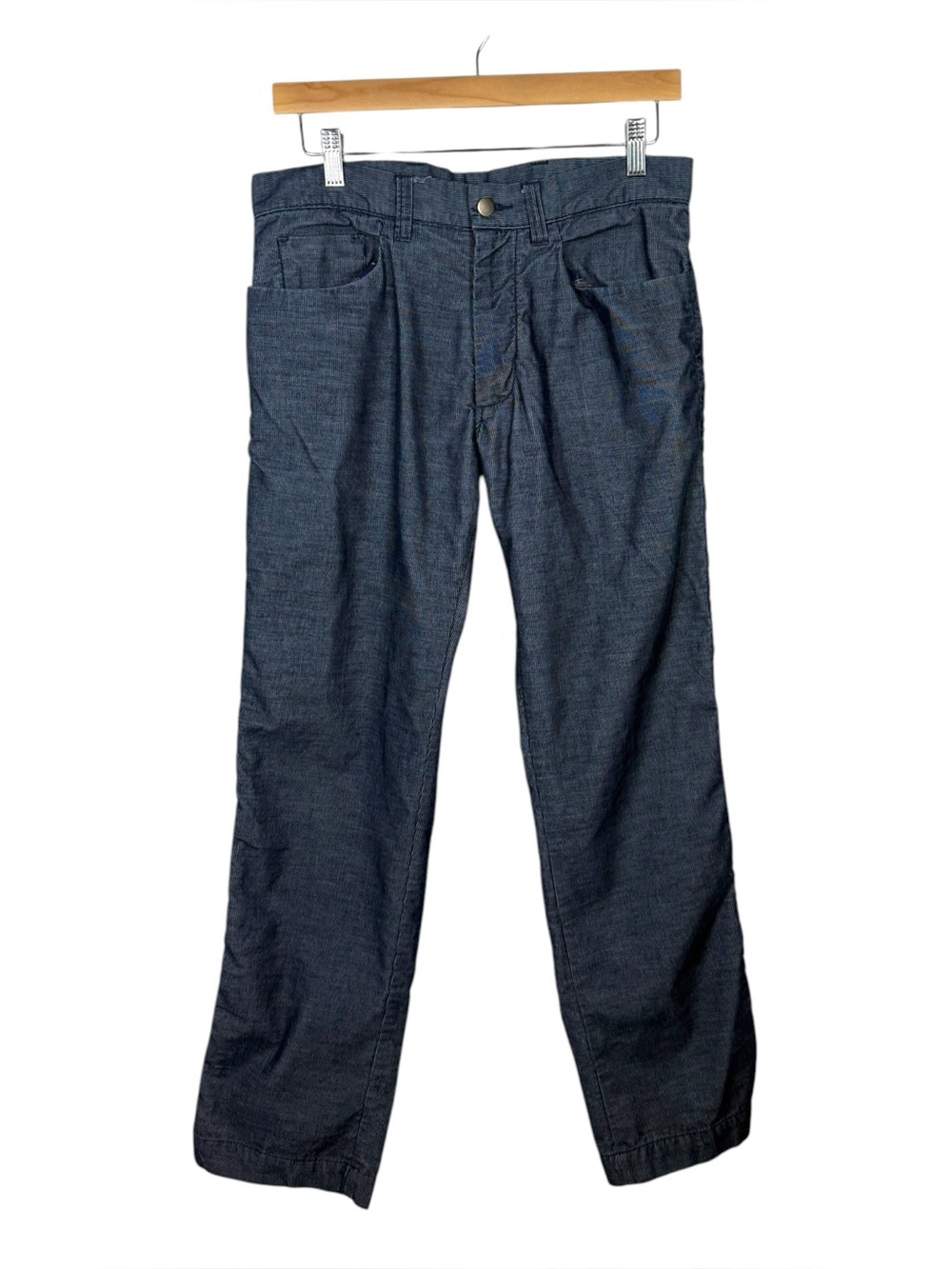 Robert Graham Blue Cotton Plaid Trim Dress Chino Pants Men’s 32